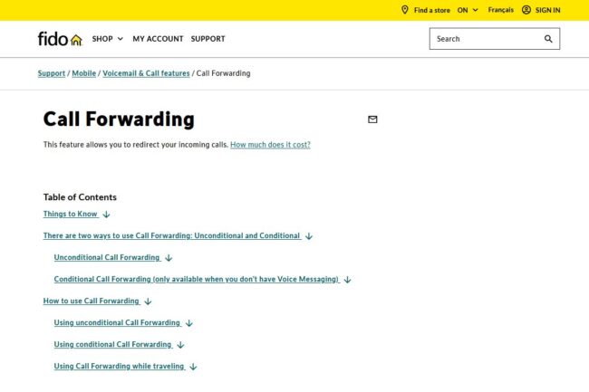 Fido call forwarding